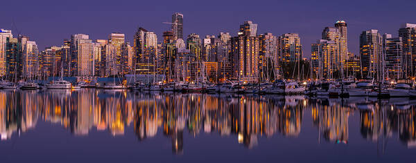 Glowing Poster featuring the photograph Glowing Vancouver by Andreas Agazzi