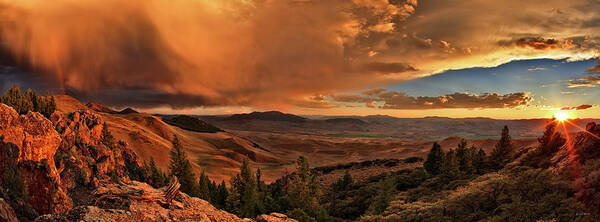 Idaho Scenics Poster featuring the photograph Mountain Sunset by Leland D Howard