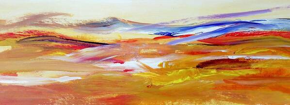 Landscape Poster featuring the painting Red Hills From The Sky by Alida M Haslett