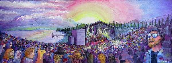 String Poster featuring the painting String Cheese Incident Lake Dillon by David Sockrider
