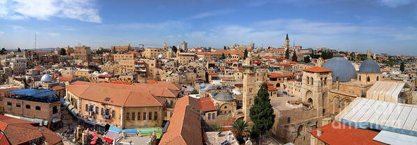 Panorama Poster featuring the photograph The Old City Of Jerusalem by Mark Williamson/science Photo Library