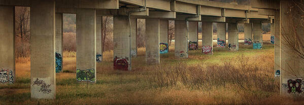 Urban Poster featuring the photograph Bridge Graffiti by Patti Deters