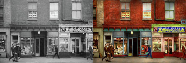 Baltimore Poster featuring the photograph City - Baltimore, MD - Doctor for men 1939 - Side by Side by Mike Savad