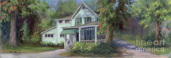 Lakeside Ohio Plein Air Painting Poster featuring the painting Lakeside Cottage on Cedar Street by Terri Meyer
