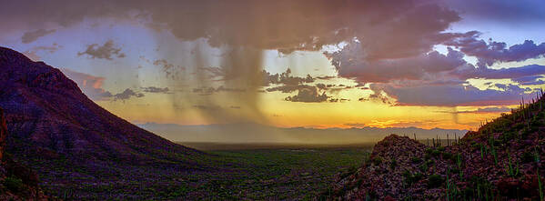 Gates Pass Poster featuring the photograph Monsoon Majesty Over Gates Pass, Tucson AZ by Chris Anson