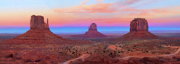 Desert Poster featuring the photograph Monument Valley Just After Dark 2 by Mike McGlothlen