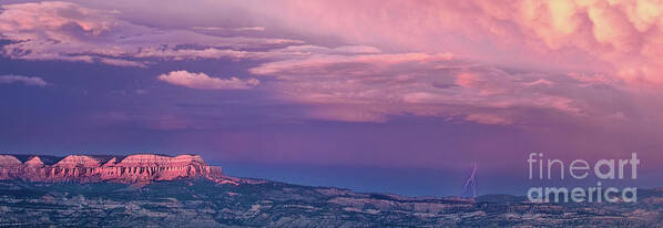 North America Poster featuring the photograph Panorama Lightning Paunsaugunt Plateau near Bryce Canyon NP by Dave Welling