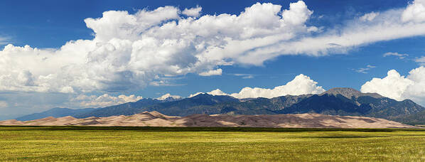 Colorado Poster featuring the photograph Panorama of Great Sand Dunes NP by Steven Heap