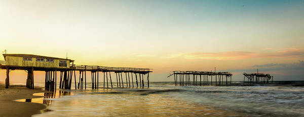 Obx Poster featuring the photograph Sunrise at the Frisco Pier by Nick Noble
