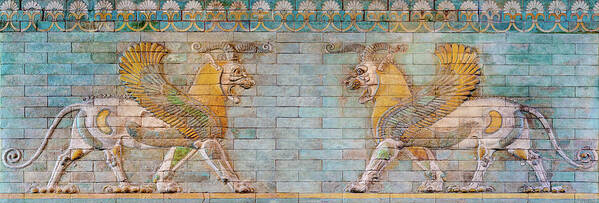 Two Persian Griffins Poster featuring the photograph Two Persian Griffins 01 by Weston Westmoreland