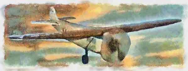 Airliner Poster featuring the mixed media Vintage Airliner by Christopher Reed