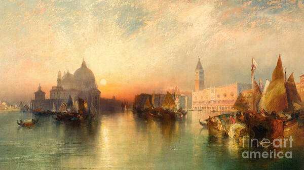 Venice Poster featuring the painting View of Venice by Thomas Moran by Thomas Moran