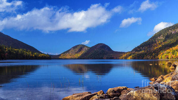 acadia National Park Maine Poster featuring the photograph The Bubbles and Jordan Pond. #1 by New England Photography
