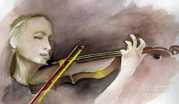 Violin Poster featuring the painting The Violin by Allison Ashton