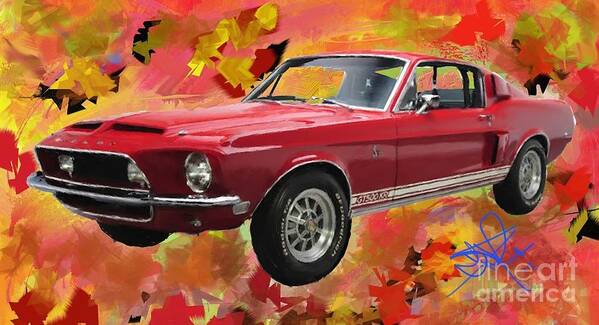Autos Poster featuring the painting 1968 Ford Mustang GT by Donald Pavlica