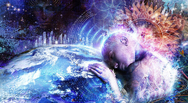 Cameron Gray Poster featuring the digital art A Prayer For The Earth by Cameron Gray
