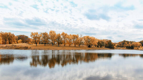 Broemmelsiek Park Poster featuring the photograph Baby Blue Broemmelsiek Skies by Bill and Linda Tiepelman