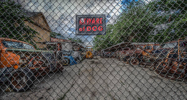 Antique Cars Poster featuring the photograph Beware Of Dog by Ray Congrove