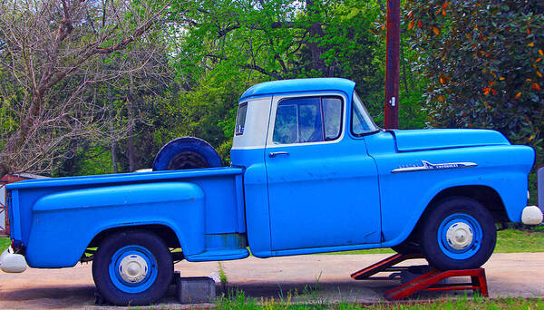 Truck Poster featuring the photograph Blue Apache pickup truck by Andy Lawless