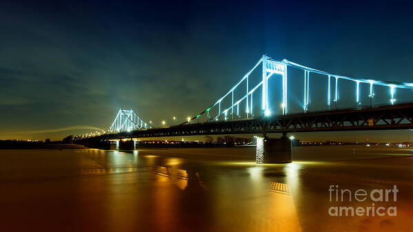 Bridge Poster featuring the photograph Bridge at night by Daniel Heine