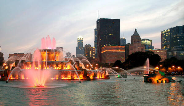 Buckingham Fountain Poster featuring the photograph Buckingham Fountain - Chicago by Kathryn McBride