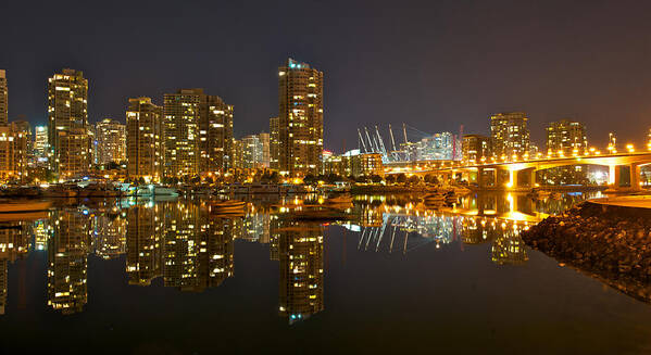 Cityscapes Poster featuring the photograph Cambie Bridge by Peter Boyer