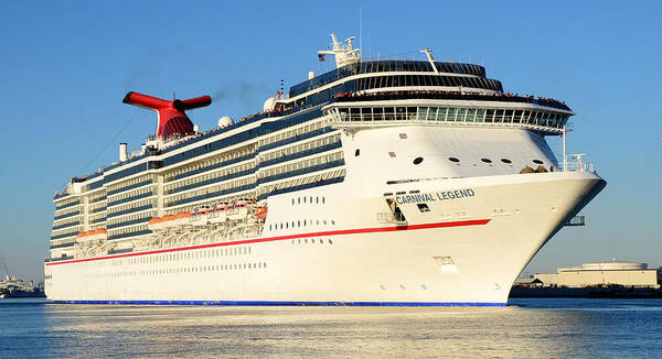 Cruise Ship Poster featuring the photograph Carnival Legend leaving Tampa Florida by David Lee Thompson