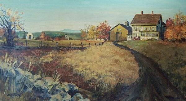 New England Landscape Poster featuring the painting Chichester Cut-Off by Joy Nichols