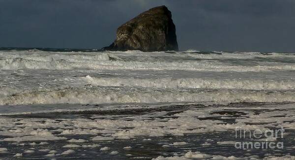 Waves Poster featuring the photograph Close Haystack Rock by Susan Garren