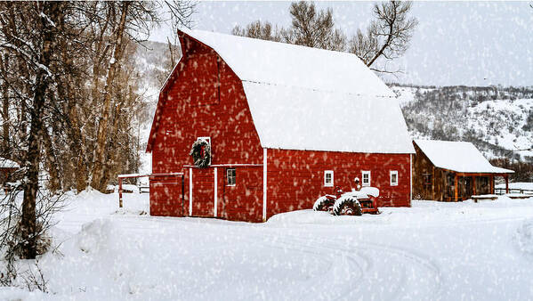 Holiday Poster featuring the photograph Country Holiday Barn by Teri Virbickis