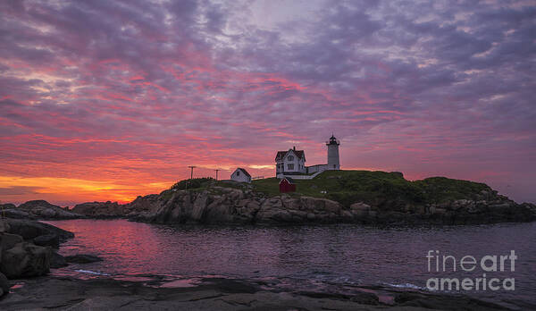 Atlantic Poster featuring the photograph Dawn at the Nubble by Steven Ralser