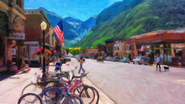 Telluride Poster featuring the digital art Downtown Telluride by Rick Wicker
