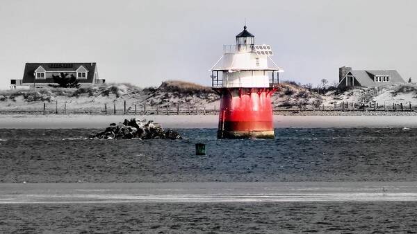 Lighthouses Poster featuring the photograph Duxbury Pier Light by Janice Drew