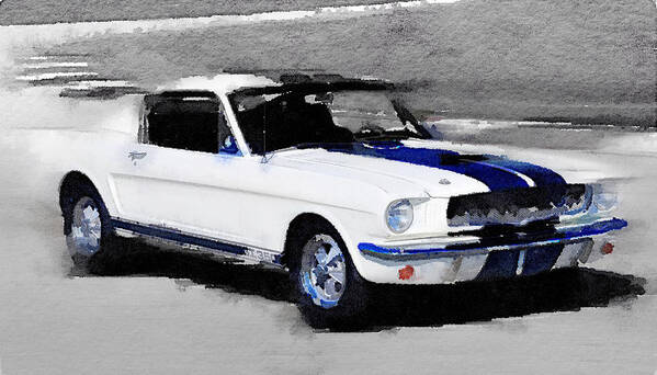 Ford Mustang Shelby Poster featuring the painting Ford Mustang Shelby Watercolor by Naxart Studio
