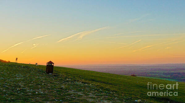 Sun Poster featuring the digital art Gibbet Landscape by Andrew Middleton