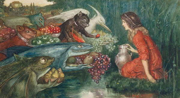 Goblin Harvest Poster featuring the painting Goblin Harvest by Amelia M Bowerley