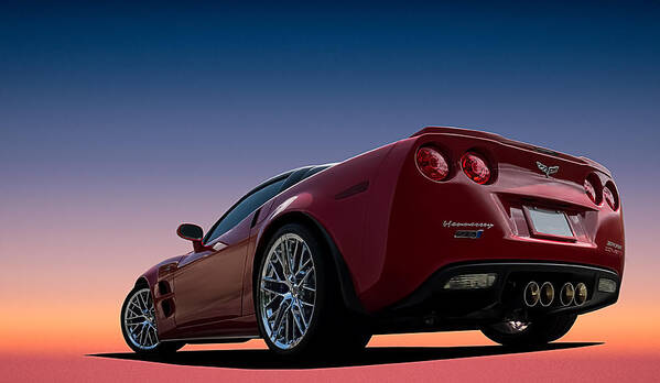 Corvette Poster featuring the digital art Hennessey Red by Douglas Pittman