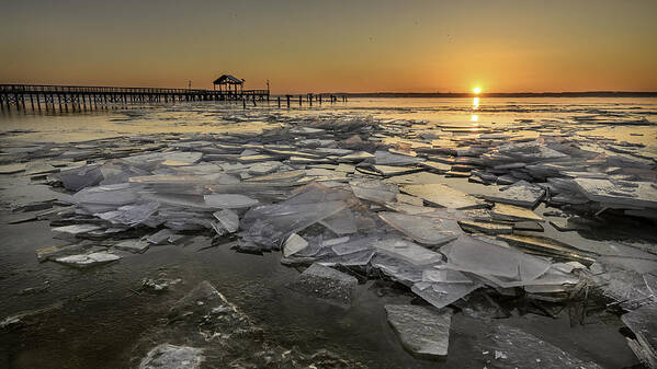Alexandria Poster featuring the photograph Icy Sunrise by Michael Donahue