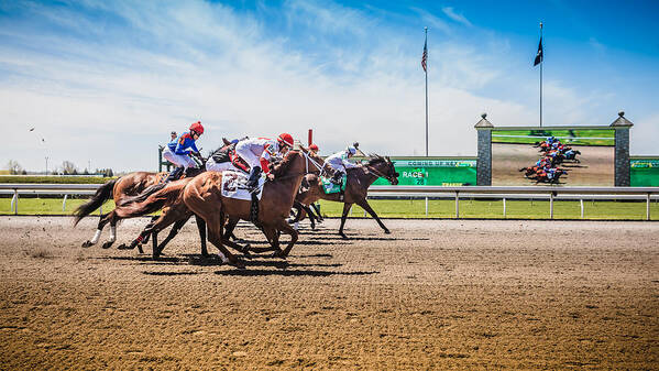 Keeneland Poster featuring the photograph Keeneland Racing by Keith Allen