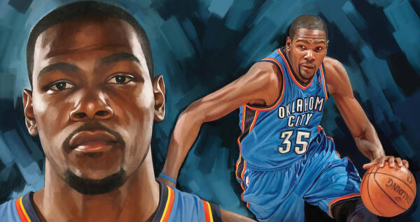 Kevin Durant Poster featuring the painting Kevin Durant Artwork by Sheraz A