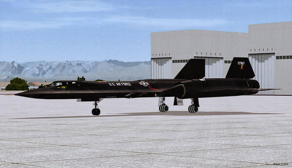 Lockheed Sr-71 Blackbird Poster featuring the digital art Lockheed SR-71 Blackbird by Walter Colvin