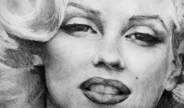 Marilyn Monroe Poster featuring the painting Marilyn Monroe - Close Up by Jani Freimann