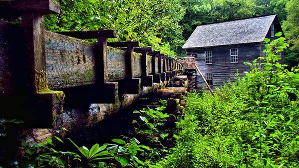 Great Smoky Mountain National Park Poster featuring the photograph Mingus Mill by Carol Montoya