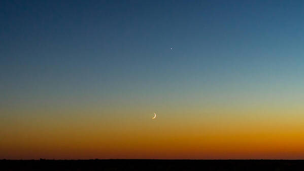 Moon & Venus I Poster featuring the photograph Moon and Venus I by Marco Oliveira