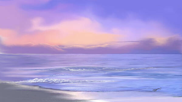 Seascape Poster featuring the digital art Morning sea breeze by Anthony Fishburne