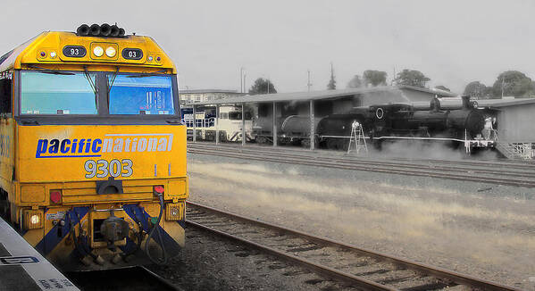 Pacific National 9303 02 Trains Poster featuring the photograph Pacific National 9303 02 by Kevin Chippindall