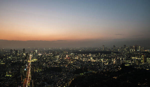 Outdoors Poster featuring the photograph Panorama Of Shibuya, Tokyo By Night by Lycien Jantos