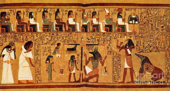 Religion Poster featuring the photograph Papyrus Of Ani, Weighing Of The Heart by Science Source