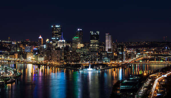 Pittsburgh Poster featuring the photograph Pittsburgh Skyline - The Point by Stacy Abbott