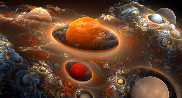 Fractal Poster featuring the digital art Planetary Plasmas by Richard Ortolano